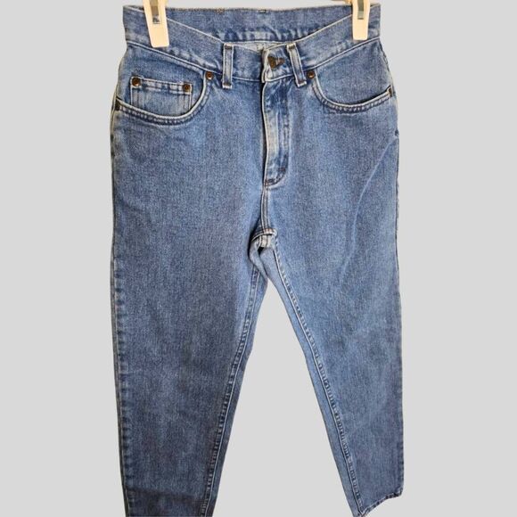 Vintage Lee Jeans 90s High Rise Tapered Denim Women's Size 7 Medium Wash - Picture 5 of 9